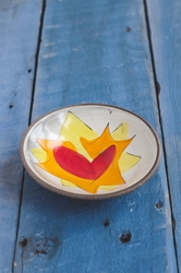Flaming Heart Mini Bowl (orange or violet flames)  